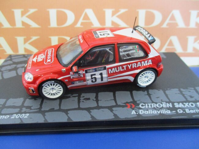 Die cast 1/43 Modellino Auto Citroen Saxo S1600 Rally Sanremo 2002 A. Dallavilla