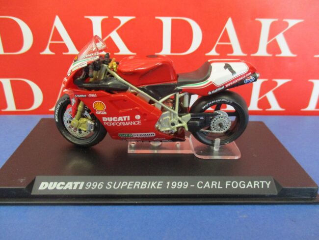 Die cast 1/24 Modellino Moto Ducati 996 Superbike 1999 Carl Fogarty - immagine 2