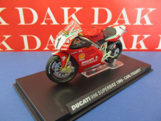 Die cast 1/24 Modellino Moto Ducati 996 Superbike 1999 Carl Fogarty