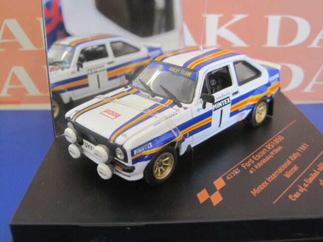 Die cast 1/43 Modellino Auto Ford Escort RS 1800 Mintex Rally 1981 P.Airikkala