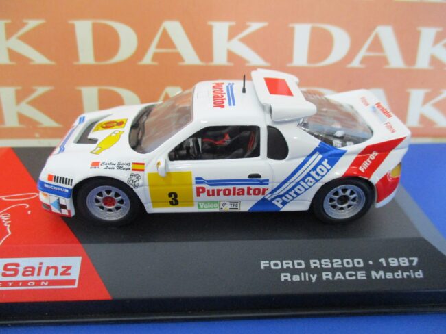 Die cast 1/43 Modellino Auto Ford RS 200 Rally Madrid 1987 C. Sainz - immagine 2