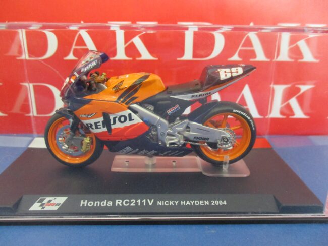 Die cast 1/24 Modellino Moto GP Honda RC211V Nicky Hayden 2004 - immagine 4