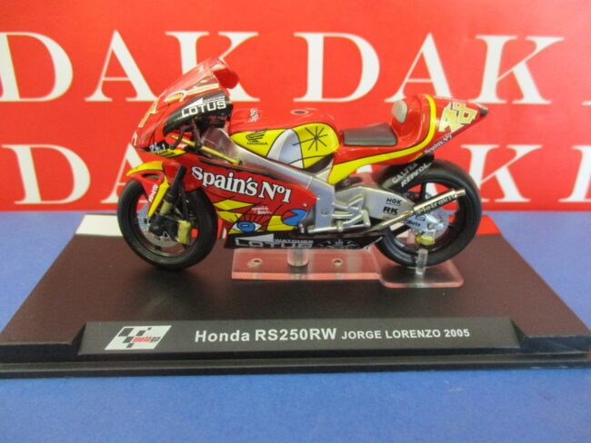 Die cast 1/24 Modellino Moto GP Honda RS250RW Jorge Lorenzo 2005