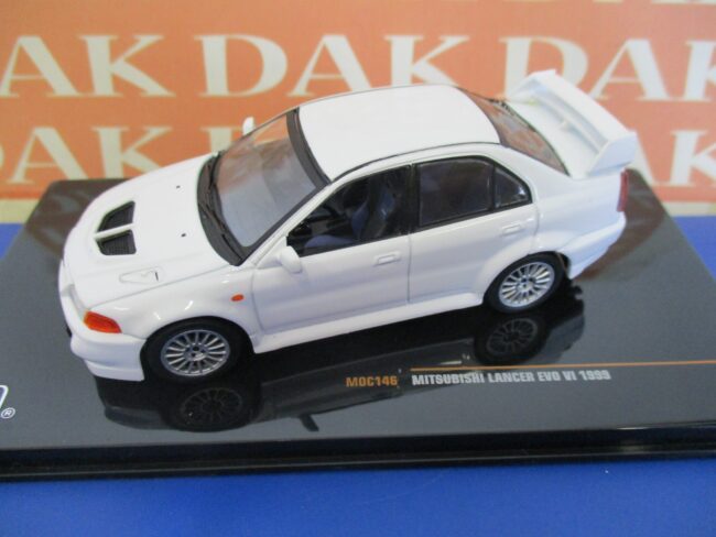 Die cast 1/43 Modellino Auto Mitsubishi Lancer EVO VI 1999 White by Ixo