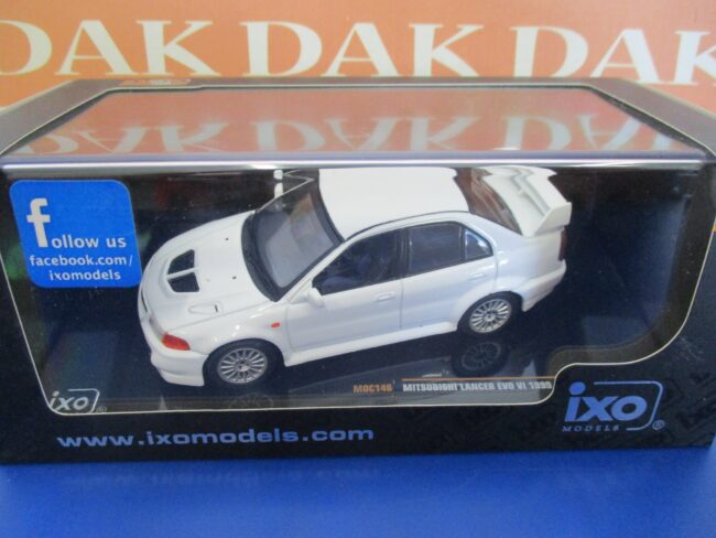 Die cast 1/43 Modellino Auto Mitsubishi Lancer EVO VI 1999 White by Ixo - immagine 4