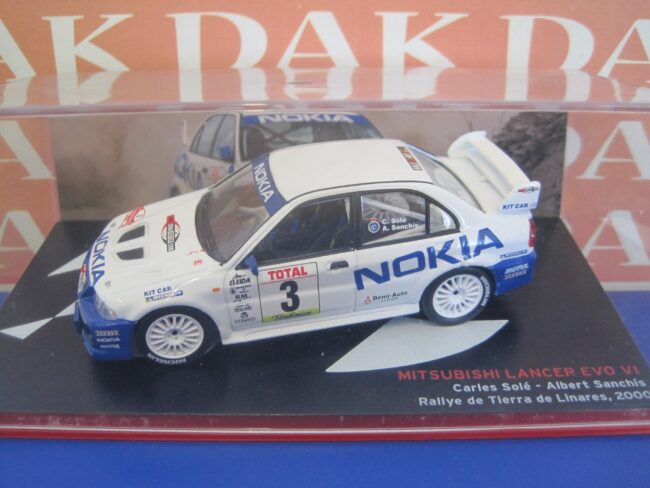 Die cast 1/43 Modellino Auto Mitsubishi Lancer EVO VI Rally Linares 2000 - immagine 3