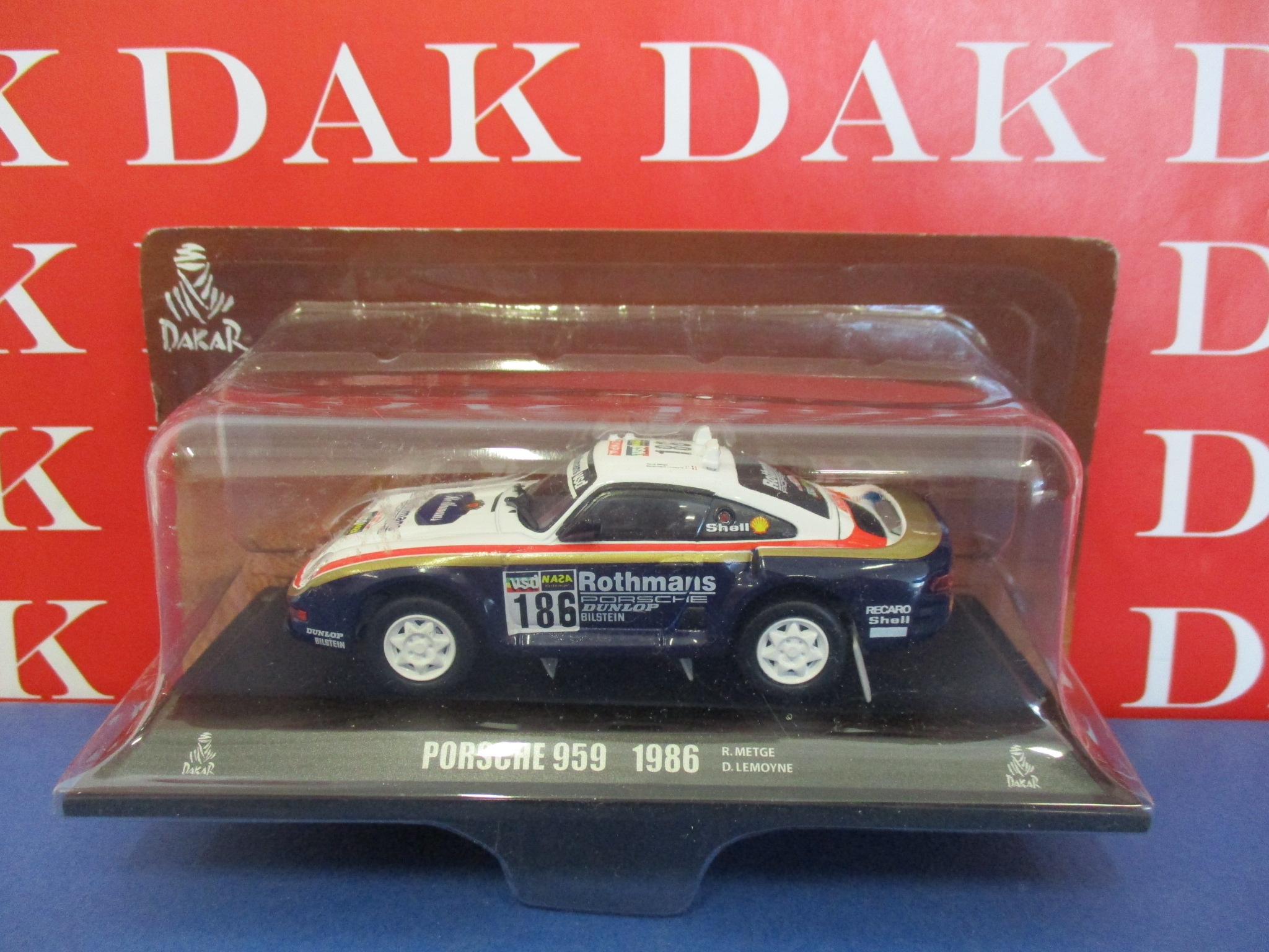 Die cast 1/43 Modellino Auto Porsche 959 Rothmans Paris Dakar 1986