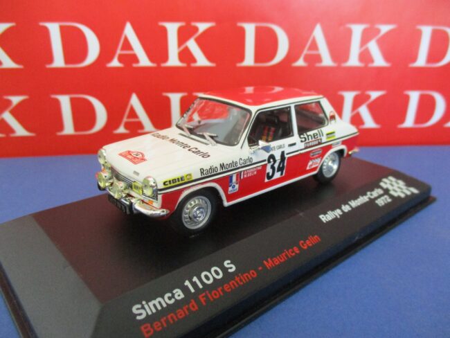 Die cast 1/43 Modellino Auto Simca 1100 S Rally Monte Carlo 1972 B. Fiorentino