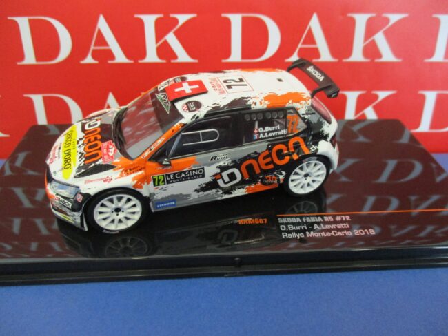 Die cast 1/43 Modellino Auto Skoda Fabia R5 Rally Monte Carlo 2018 O.Burri Ixo - immagine 2