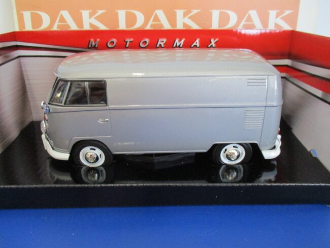 Die cast 1/24 Modellino Furgone Van Volkswagen T1 Transporter argento Motor Max - immagine 2