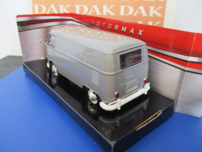 Die cast 1/24 Modellino Furgone Van Volkswagen T1 Transporter argento Motor Max - immagine 3