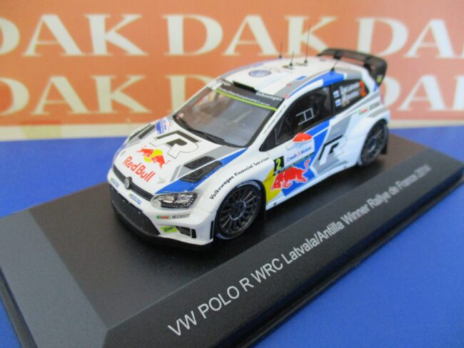 Die cast 1/43 Modellino Auto Volkwagen Polo R WRC Rally Francia 2014 J.Latvala - immagine 2