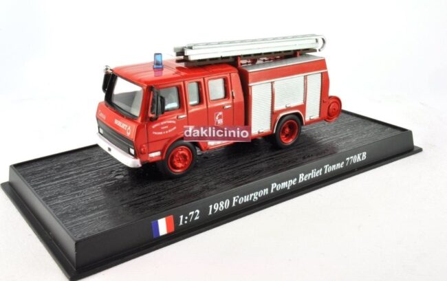 Die cast 1/72 Pompieri Feuerwehrmann Berliet 770 KB 6 Fourgon Pompe 1980 N82