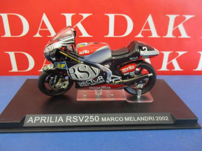 Die cast 1/24 Modellino Moto GP Aprilia RSV250 Marco Melandri 2002