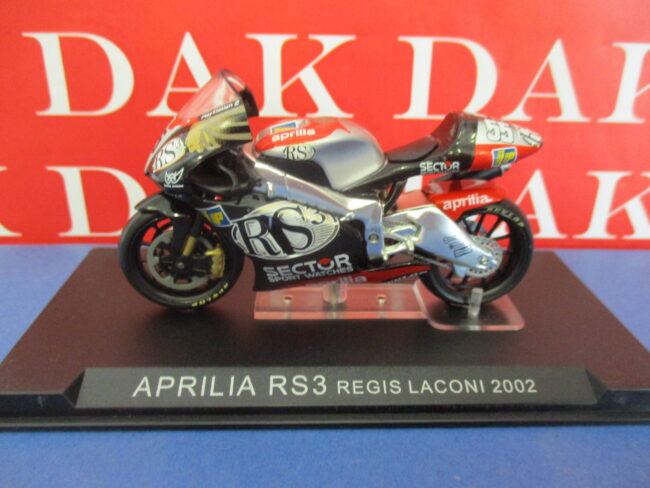 Die cast 1/24 Modellino Moto GP Aprilia RS3 Regis Laconi 2002