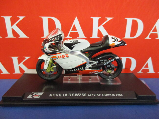 Die cast 1/24 Modellino Moto GP Aprilia RSW250 Alex De Angelis 2004