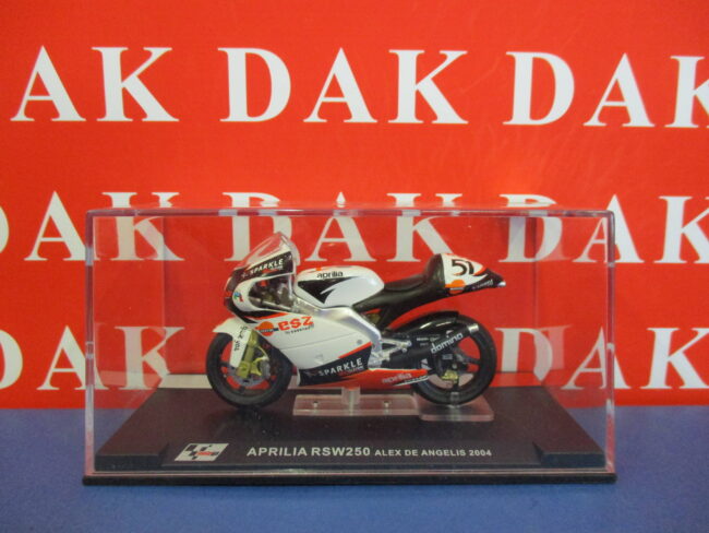 Die cast 1/24 Modellino Moto GP Aprilia RSW250 Alex De Angelis 2004 - immagine 4