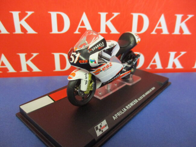 Die cast 1/24 Modellino Moto GP Aprilia RSW250 Alex De Angelis 2004 - immagine 2