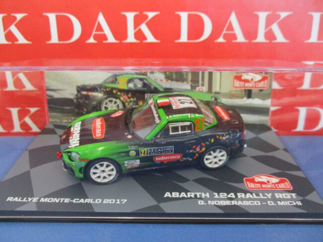 Die cast 1/43 Modellino Auto Fiat 124 Abarth RGT Rally Monte Carlo 2017 Noberasc - immagine 4