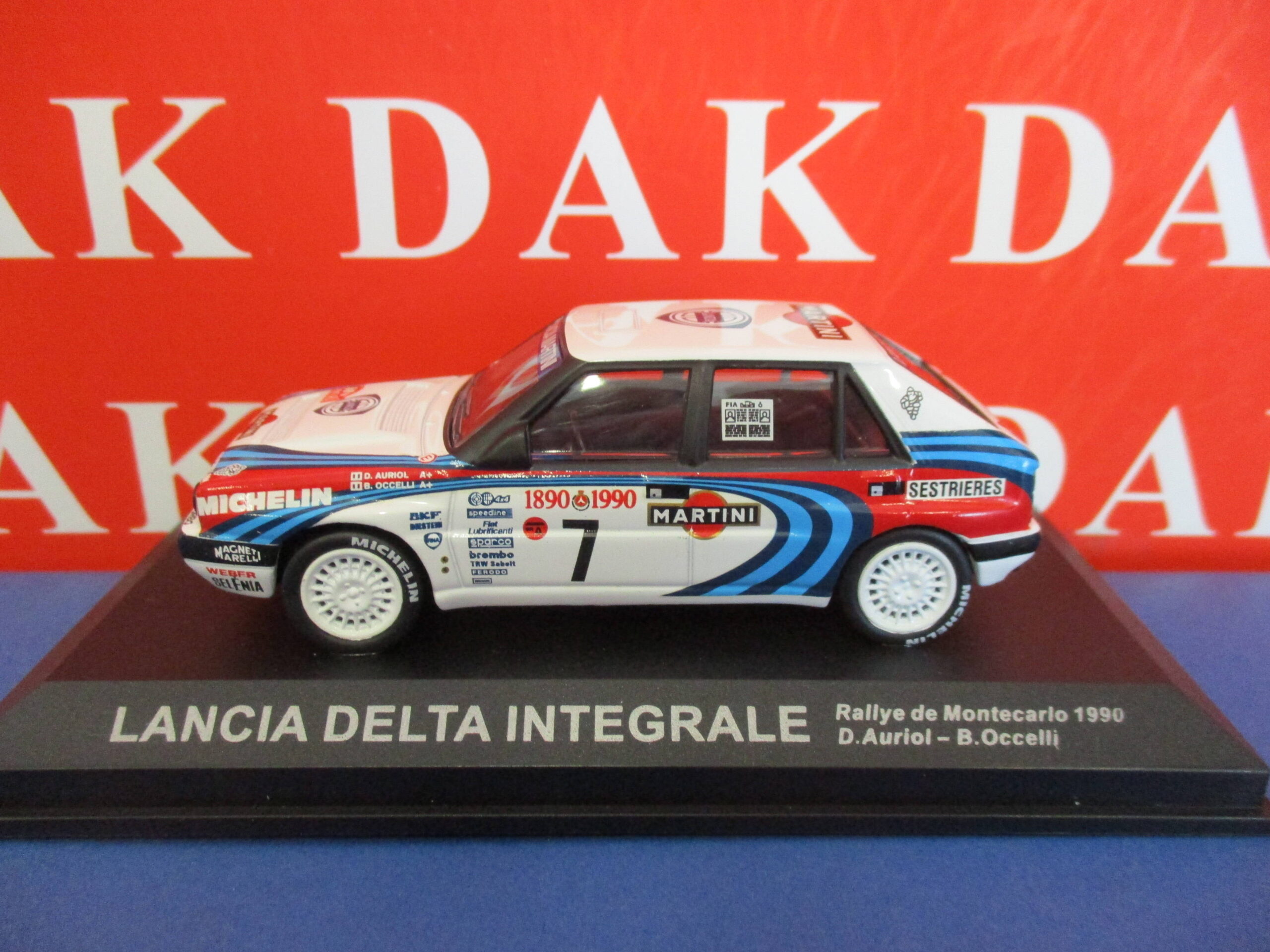 Die cast 1/43 Modellino Auto Lancia Delta Integrale Rally Montecarlo 1990 Auriol