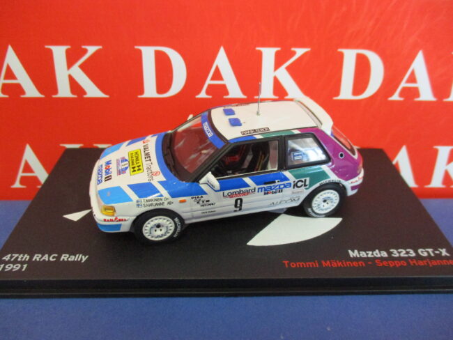 Die cast 1/43 Modellino Auto Mazda 323GTX RAC Rally 1991 T. Makinen