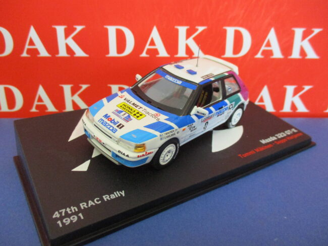 Die cast 1/43 Modellino Auto Mazda 323GTX RAC Rally 1991 T. Makinen - immagine 2