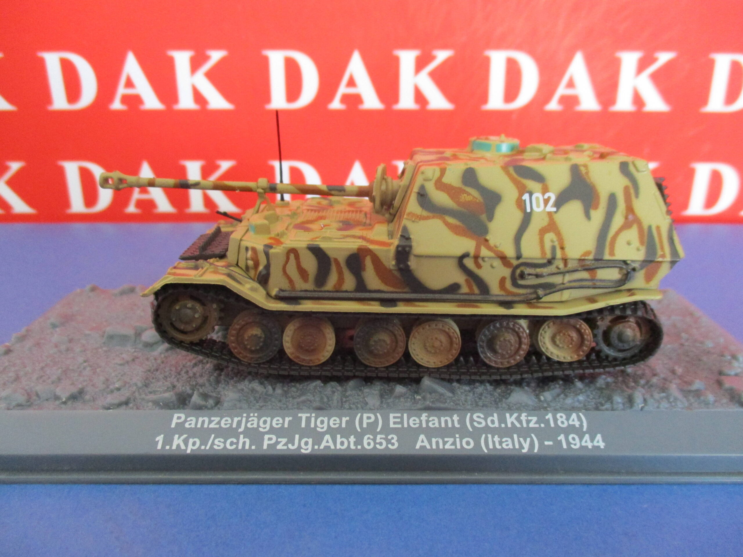 Die cast 1/72 Modellino Carro Armato Tank Panzerjager Tiger (P) Elefant Anzio