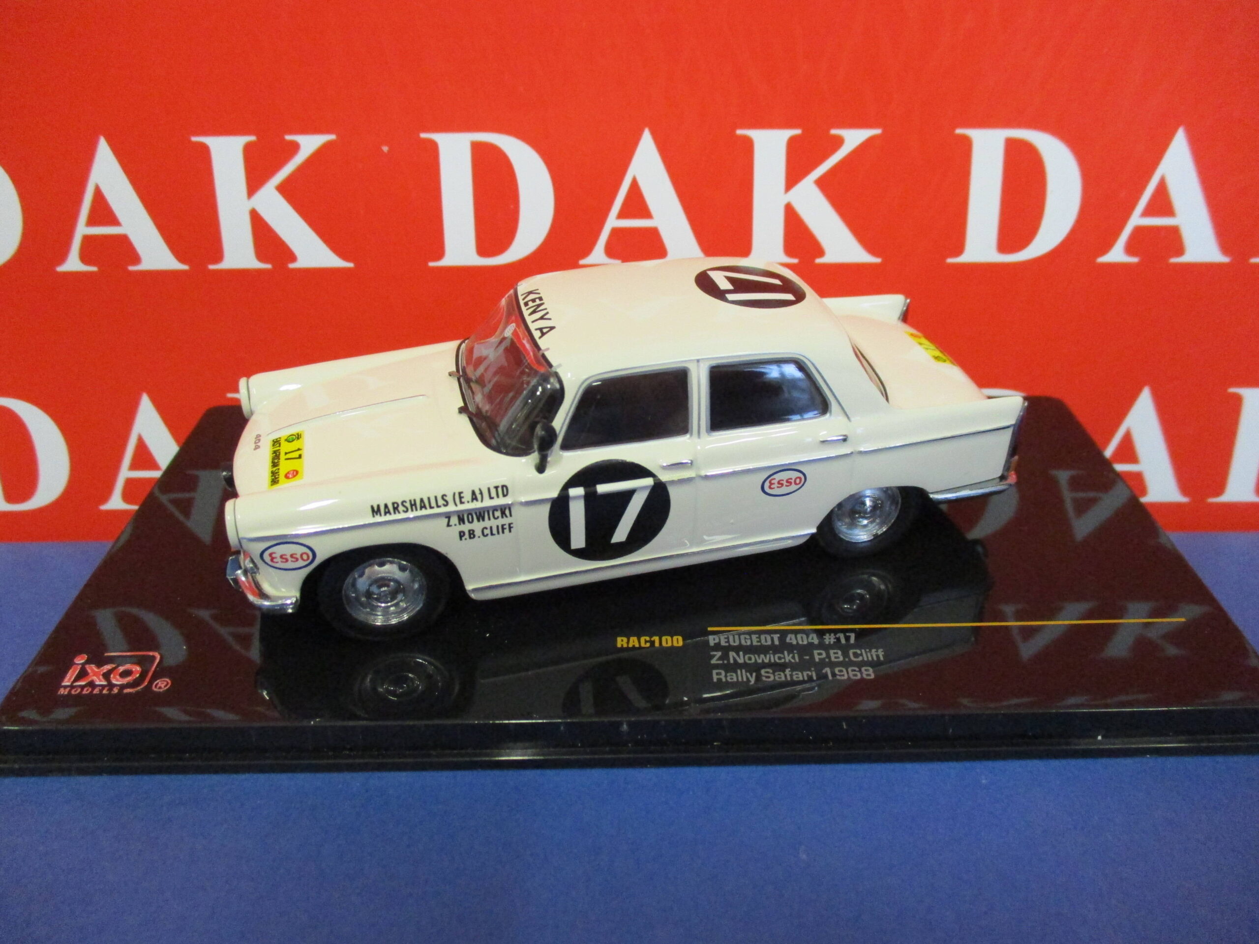 Die cast 1/43 Peugeot 404 N17 Rally Safari 1968 Z.Nowicki by Ixo - Dak  Mantova sas