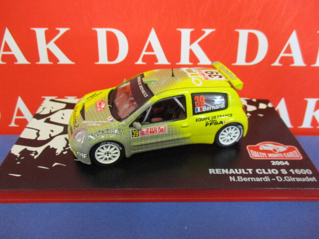 Die cast 1/43 Modellino Auto Renault Clio S 1600 Rally Monte Carlo 2004 Bernardi