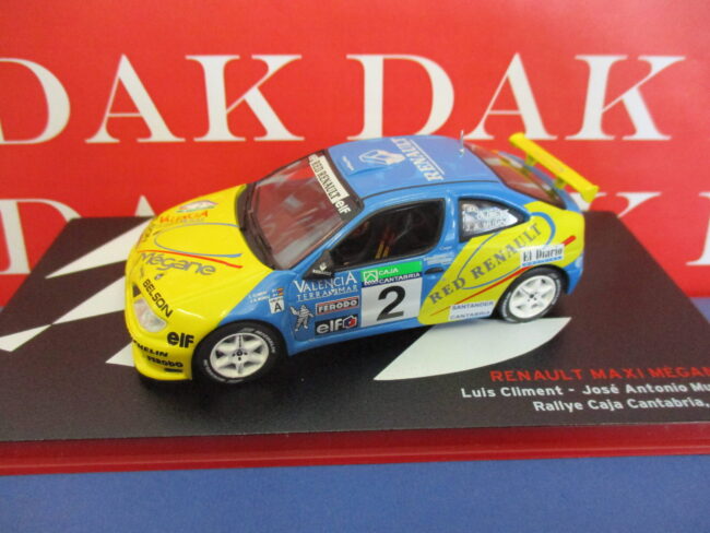 Die cast 1/43 Modellino Auto Renault Megane Maxi Rally Caja Cantabria 1998