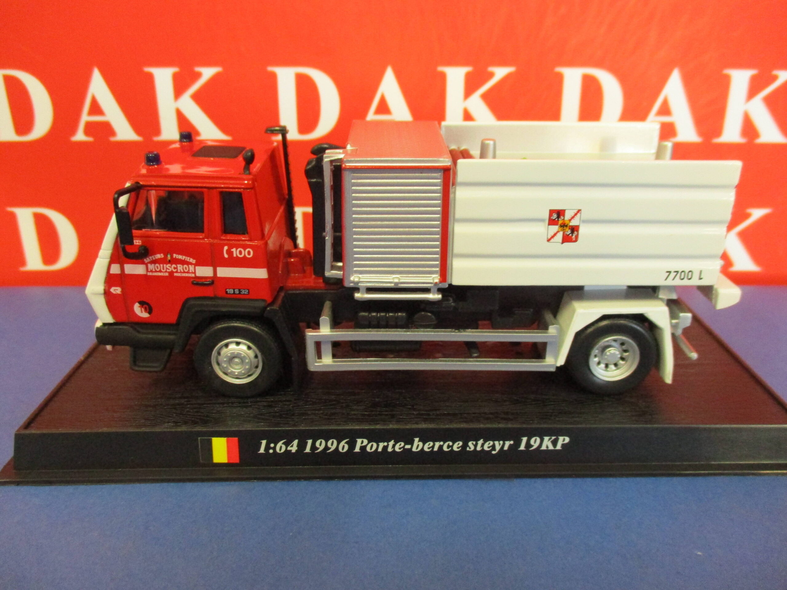 Die cast 1/64 Modellino Camion Pompieri Steyr 19KP Porte-Berce 1996 Belgium 22