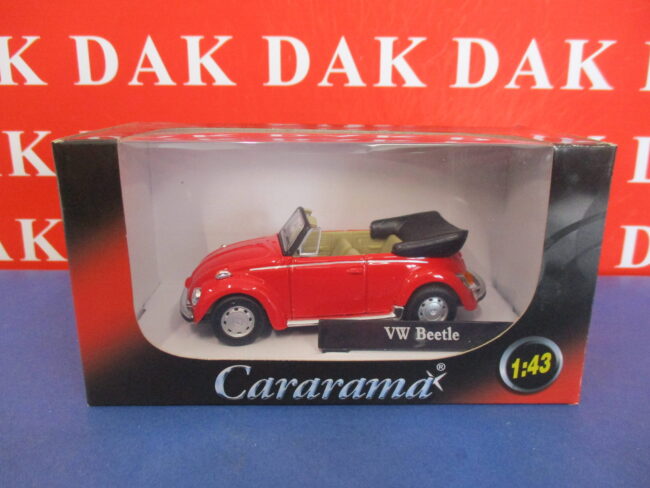 Die cast 1/43 Modellino Auto Volkswagen Maggiolino Cabrio rosso by Cararama - immagine 4