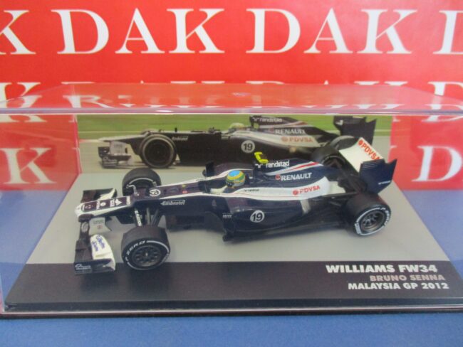 Die cast 1/43 Modellino Auto F1 Williams FW 34 Malaysia GP 2012 B. Senna - immagine 4