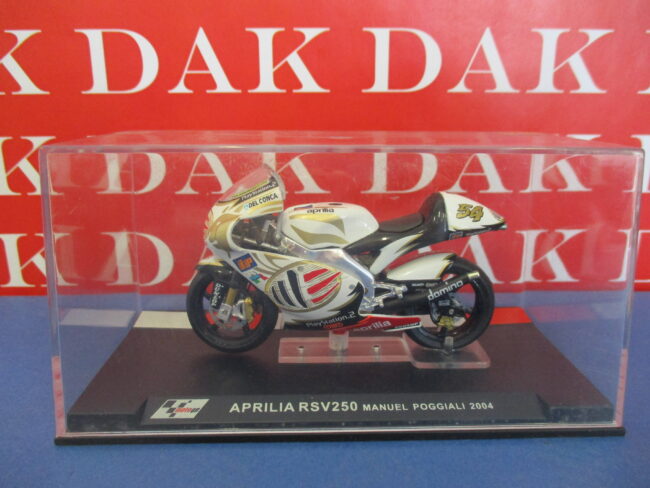 Die cast 1/24 Modellino Moto Aprilia RSV250 M. Poggiali 2004 - immagine 4