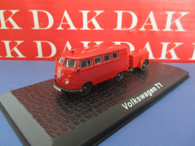 Die cast 1/72 Modellino Furgone Pompieri Volkswagen T1 + Trailer - immagine 2