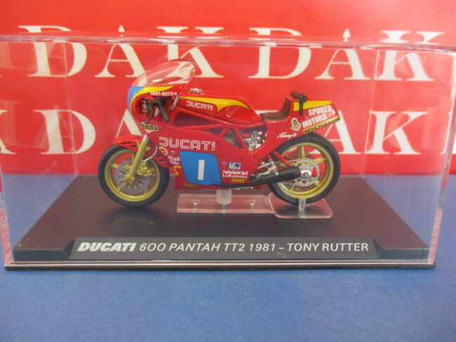 Die cast 1/24 Modellino Moto Ducati 600 Pantah TT2 1981 Tony Rutter - immagine 4