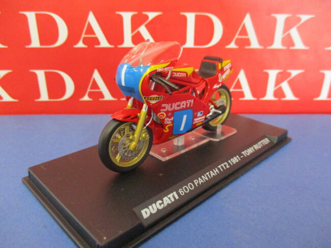 Die cast 1/24 Modellino Moto Ducati 600 Pantah TT2 1981 Tony Rutter - immagine 2