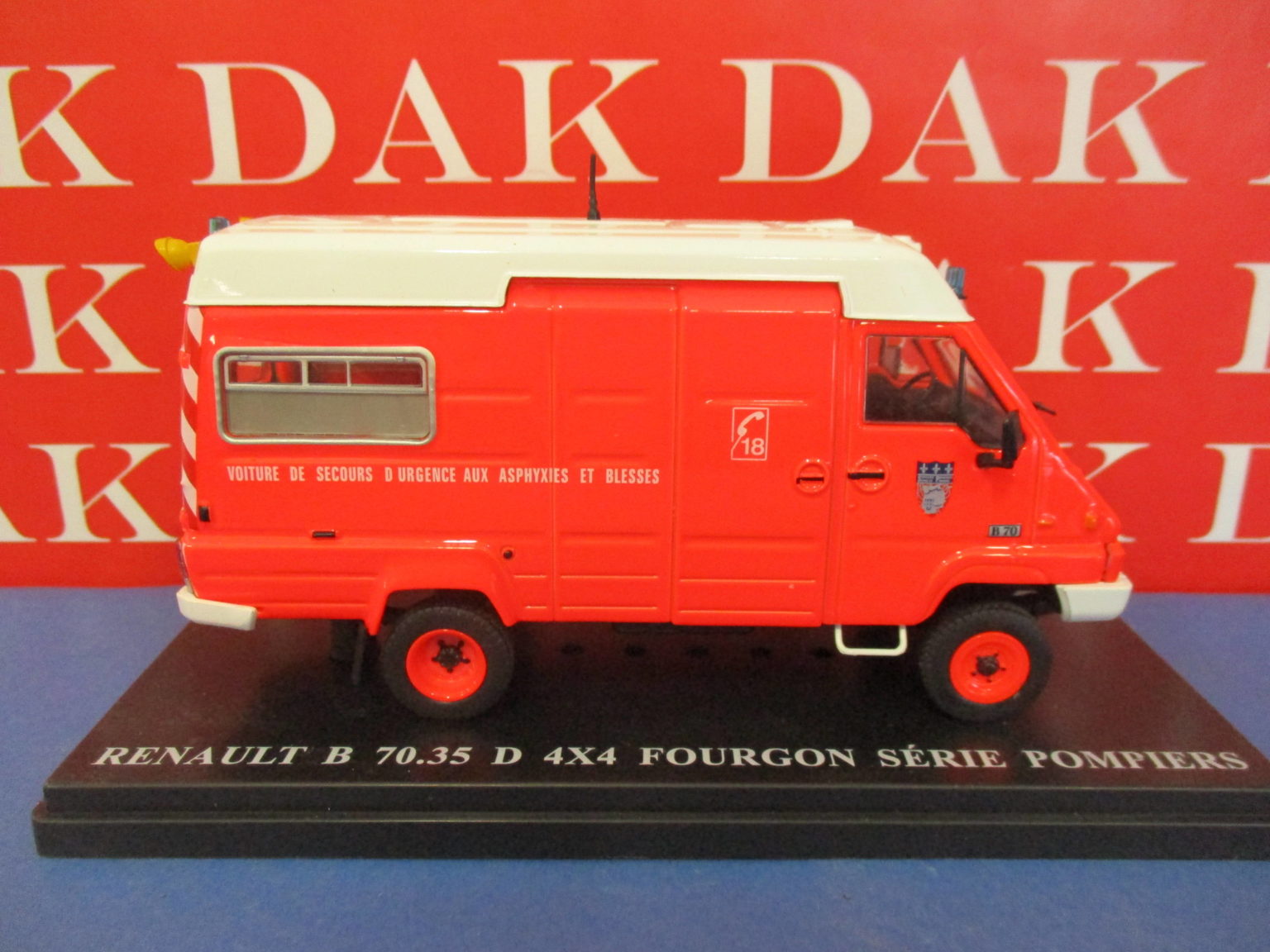 Die Cast 1/43 Modellino Furgone Van Pompieri Renault B 70.35 D 4x4 1987 ...