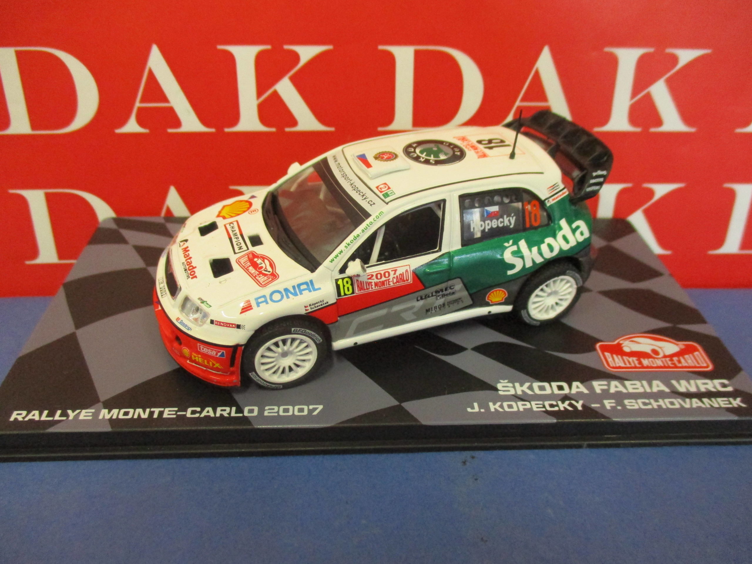 Die cast 1/43 Modellino Auto Skoda Fabia WRC Rally Montecarlo 2007 J. Kopecky