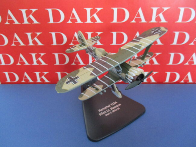 Die cast 1/72 Modellino Aereo Aircraft Henschel 123A Lt. Hamann Germany - immagine 2