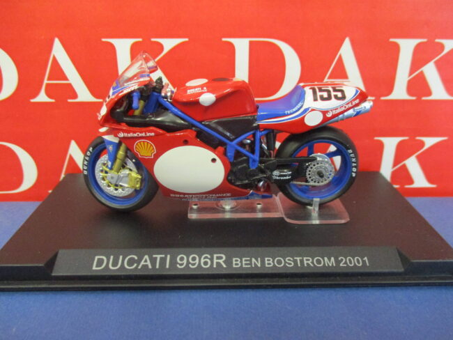 Die cast 1/24 Modellino Moto Ducati 996R Ben Bostrom 2001