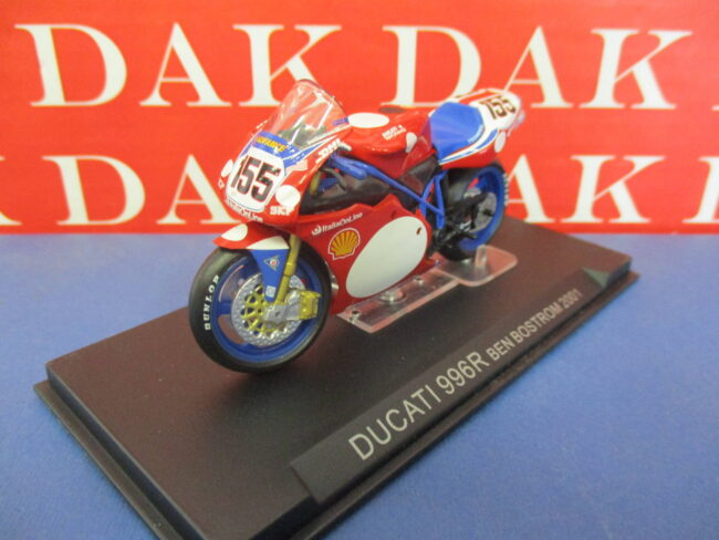 Die cast 1/24 Modellino Moto Ducati 996R Ben Bostrom 2001 - immagine 2