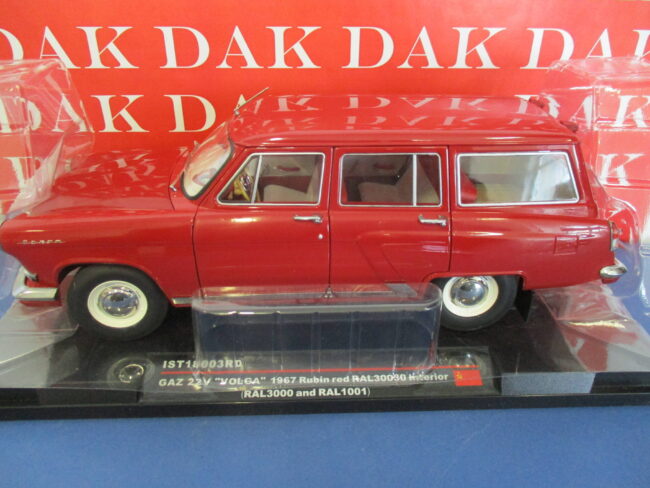 Die cast 1/18 Modellino Auto Gaz 22V Volga (M22) Rubin Red 1967 by Ist - immagine 2