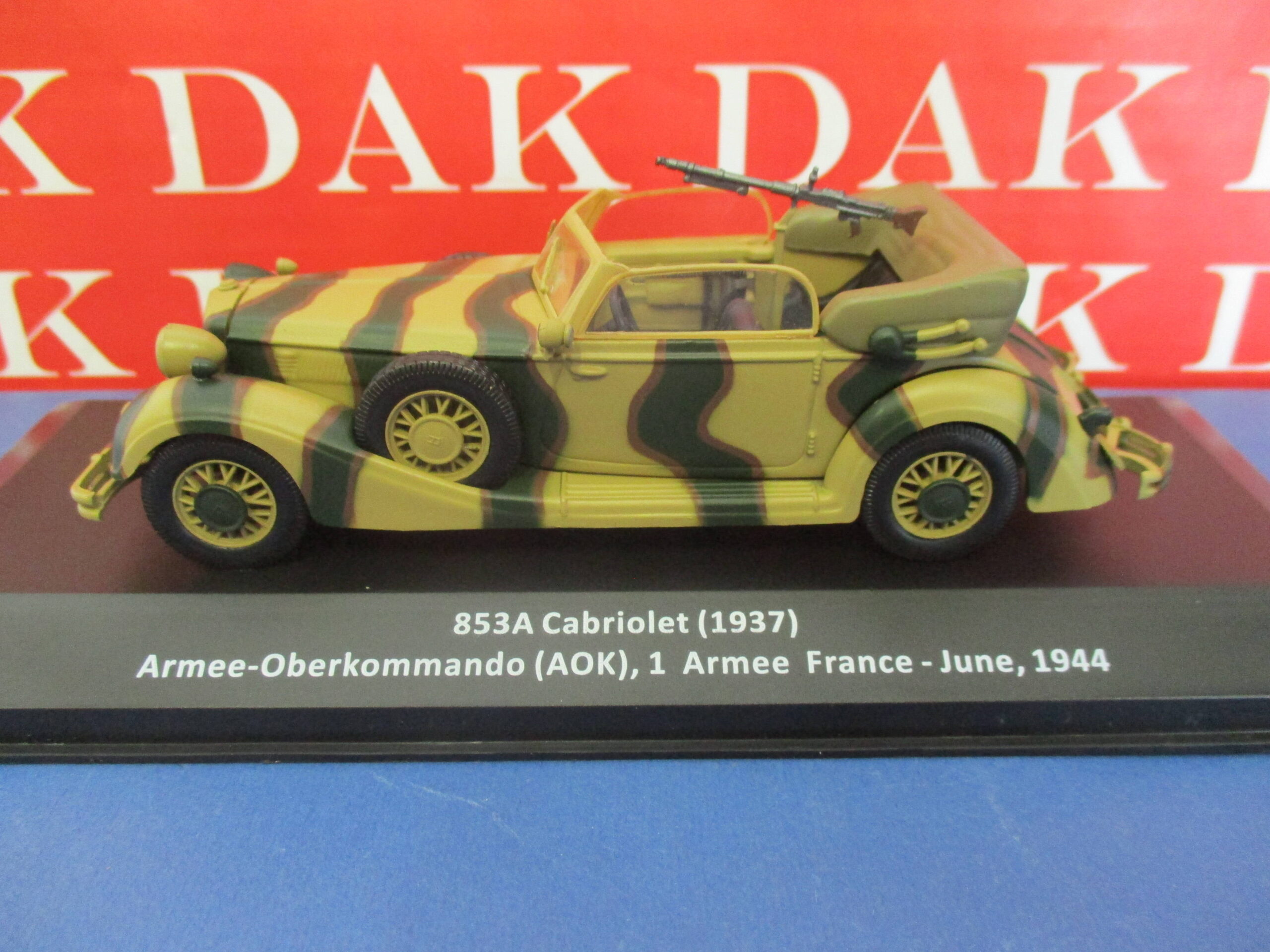 Die cast 1/43 Modellino Auto Horch 853A Cabriolet AOK 1 Armee France 1944