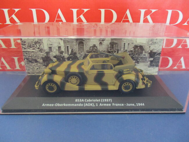 Die cast 1/43 Modellino Auto Horch 853A Cabriolet AOK 1 Armee France 1944 - immagine 4