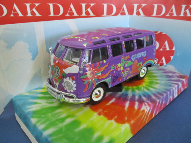 Die cast 1/24 1/25 Modellino Furgone Van Volkswagen T1 Samba Hippie Purple - immagine 2