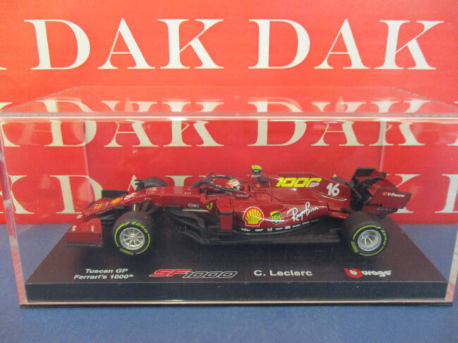 Die cast 1/43 Modellino Auto F1 Ferrari SF1000 Tuscan GP 1000th 2020 C. Leclerc - immagine 4