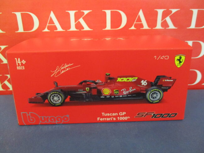 Die cast 1/43 Modellino Auto F1 Ferrari SF1000 Tuscan GP 1000th 2020 C. Leclerc - immagine 5