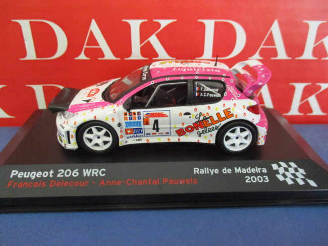 Die cast 1/43 Modellino Auto Peugeot 206 Rally de Madeira 2003 F. Delecour - immagine 2