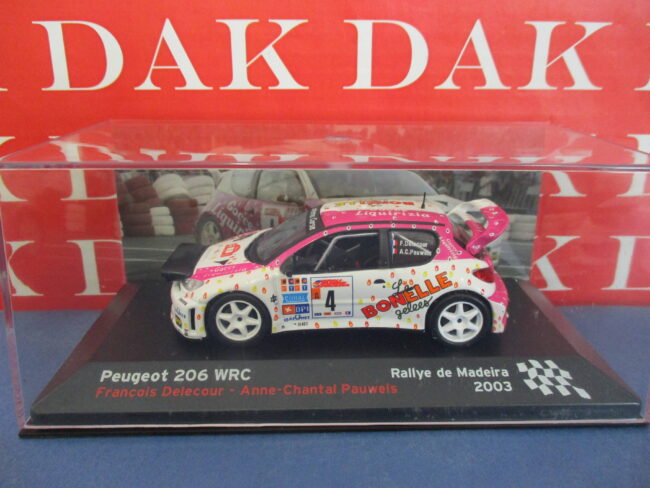 Die cast 1/43 Modellino Auto Peugeot 206 Rally de Madeira 2003 F. Delecour - immagine 4